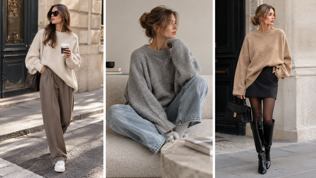 3 façons de porter un pull oversize femme