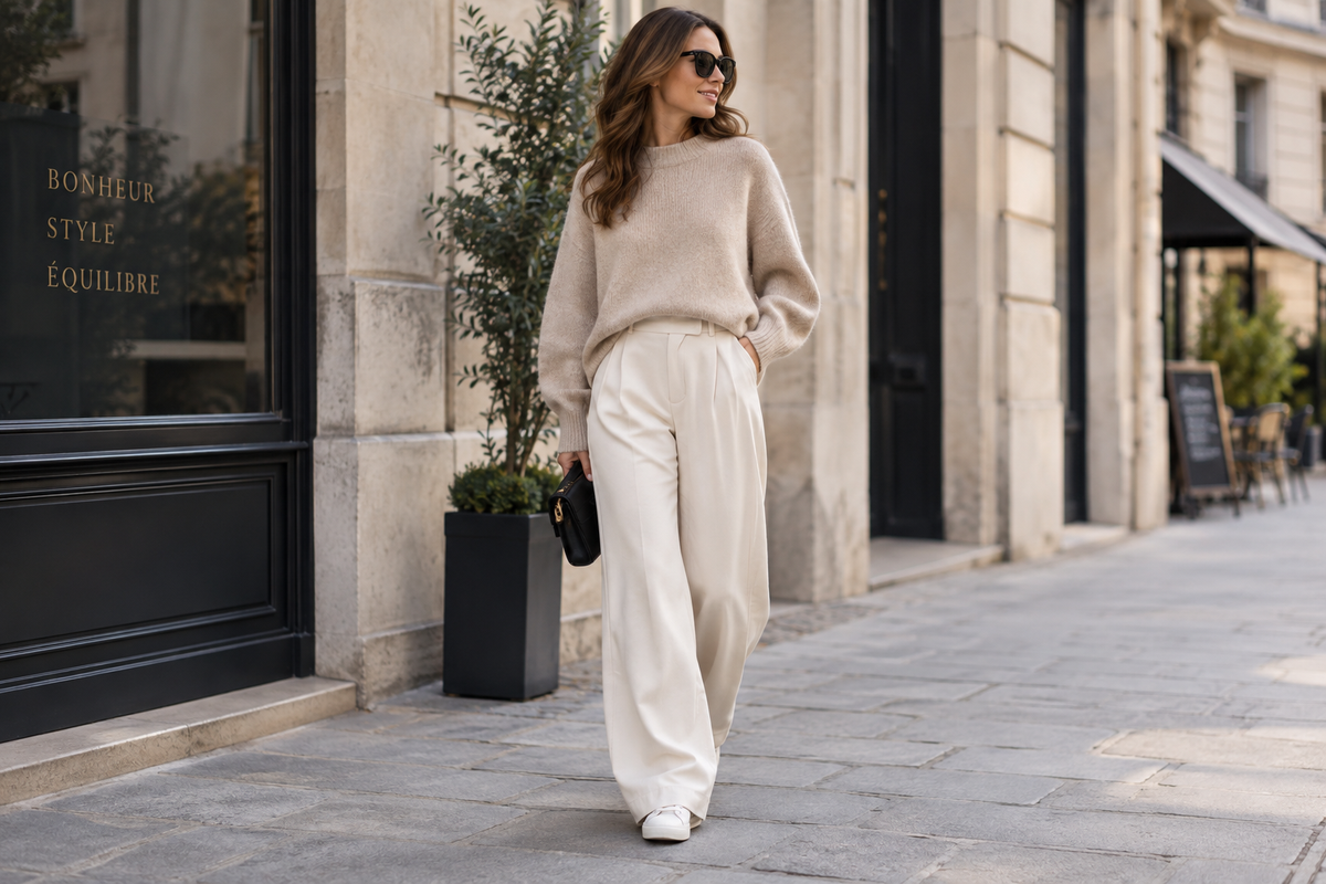 Comment porter un pull avec un pantalon large ?