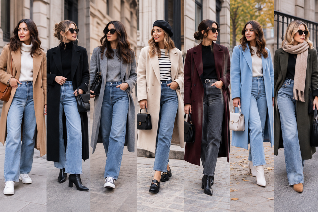 Manteau avec un Jean : 7 Idées de Tenues pour Femme