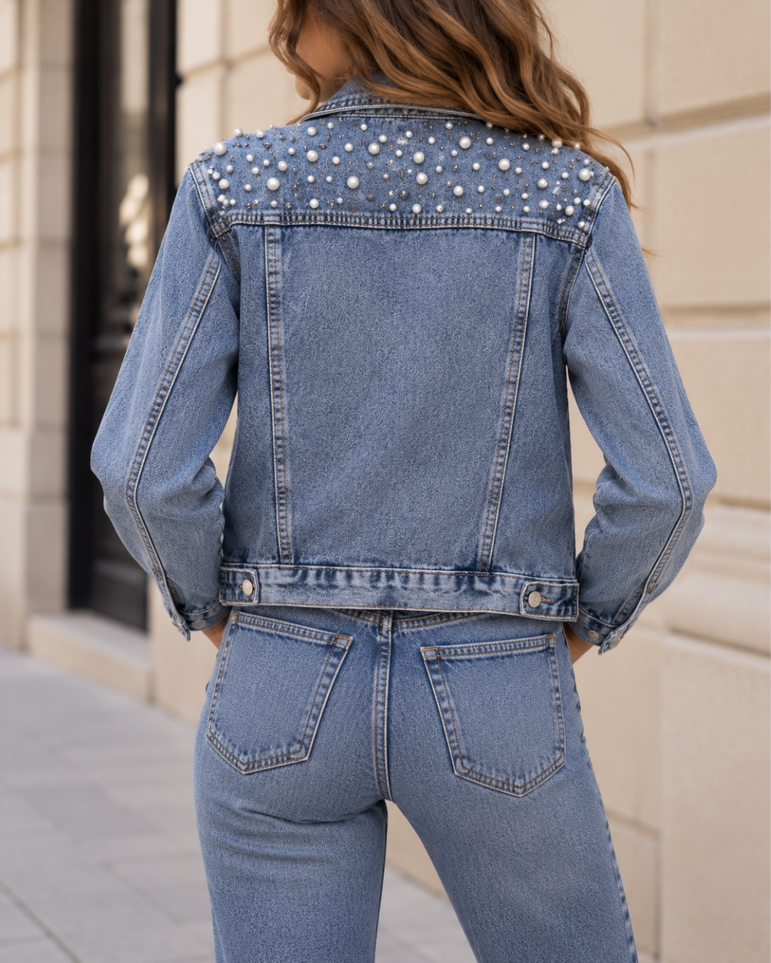 Veste en Jean Femme Courte à Strass