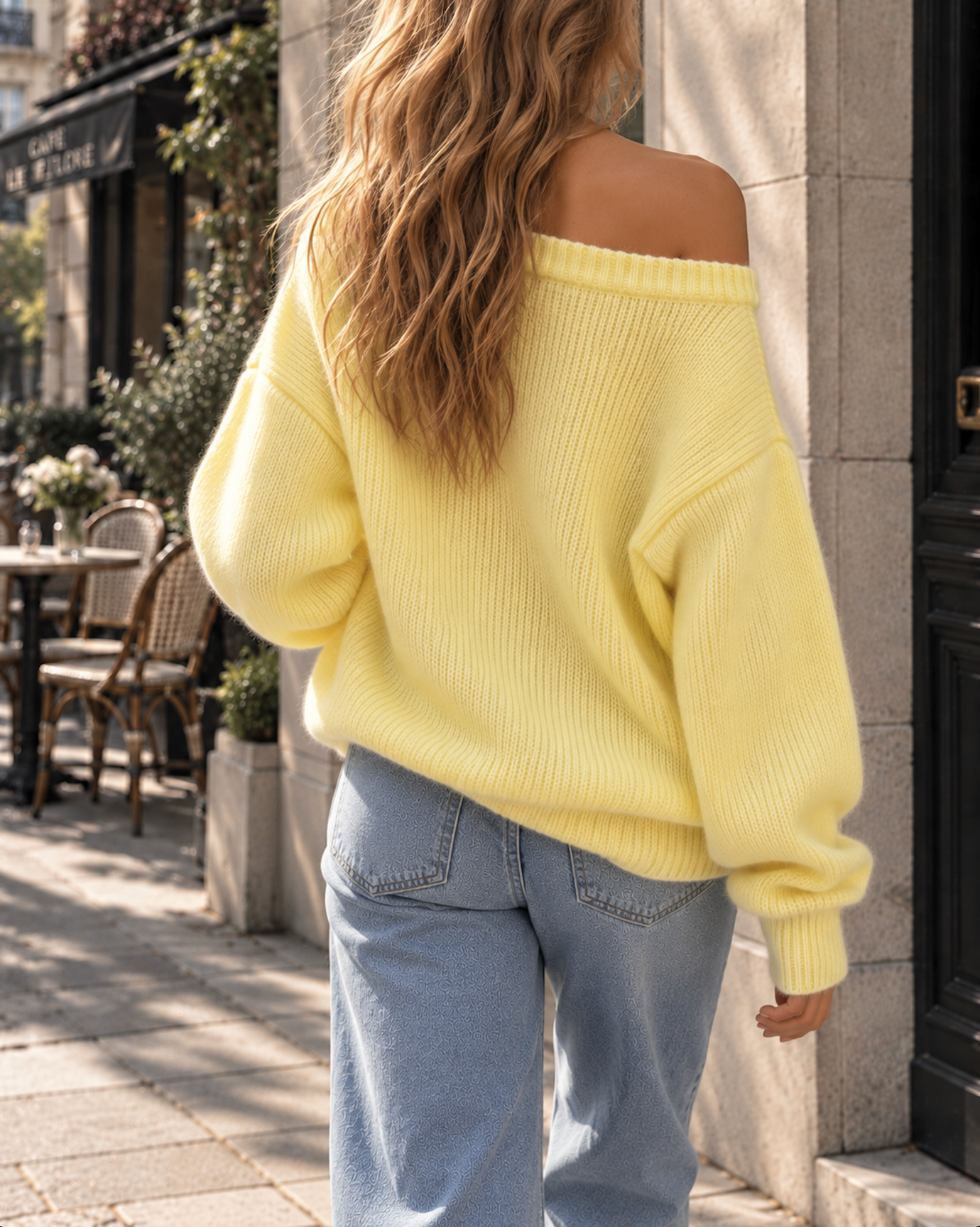 Pull Ample Asymétrique à Manches Longues pour Femme