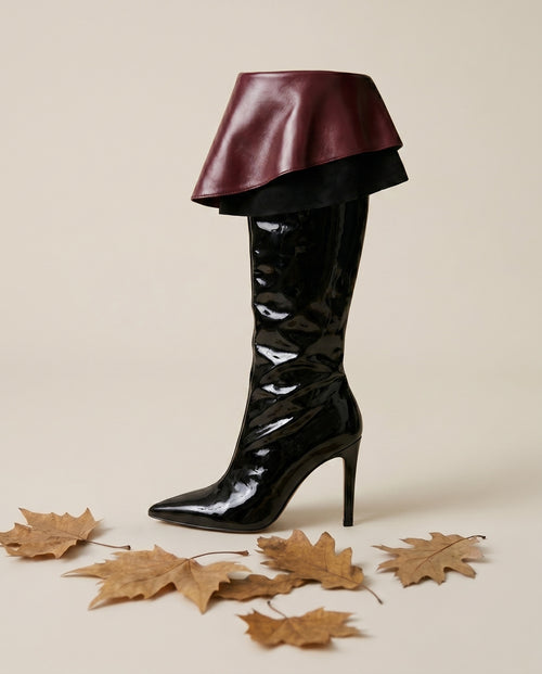 Bottes vernies avec col Apolline
