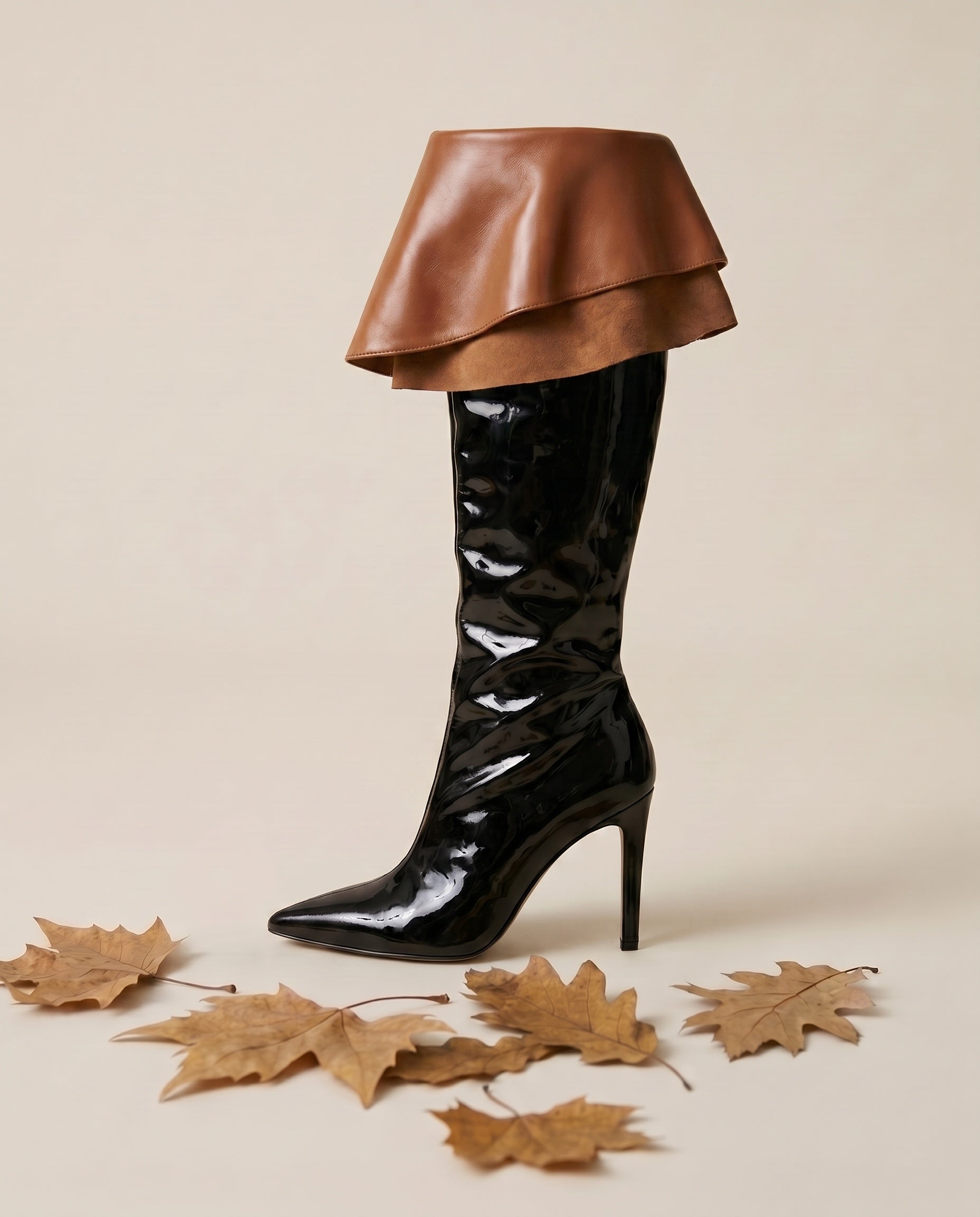 Bottes vernies avec col Apolline2