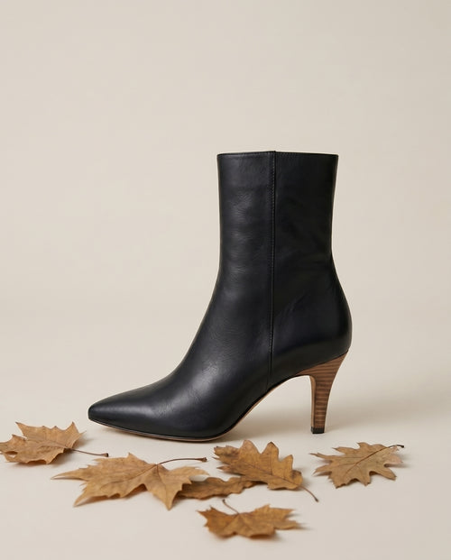Bottines à talon en cuir Clara1