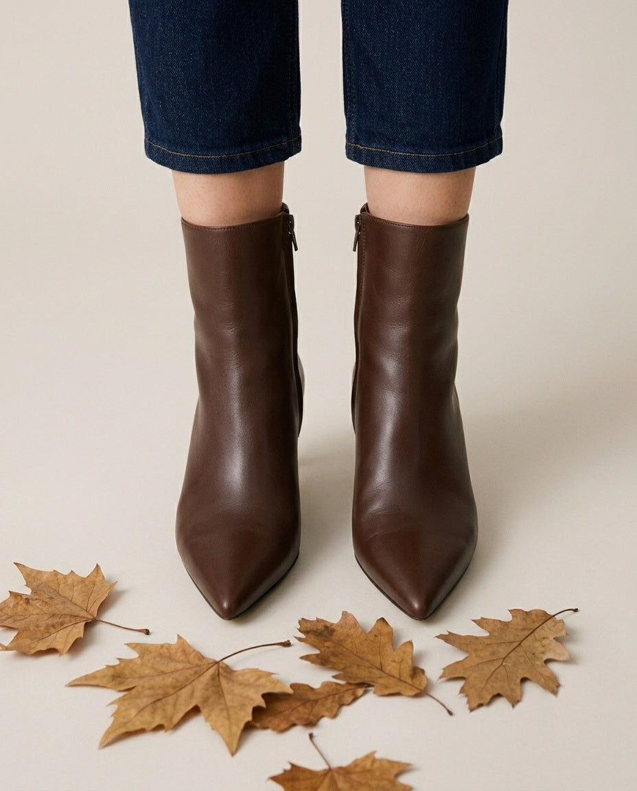 Bottines à talon en cuir Clara6