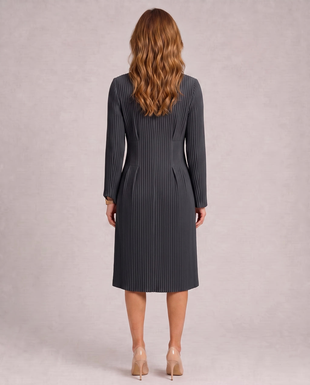 Manteau plissé cintré à boutons Célestine4