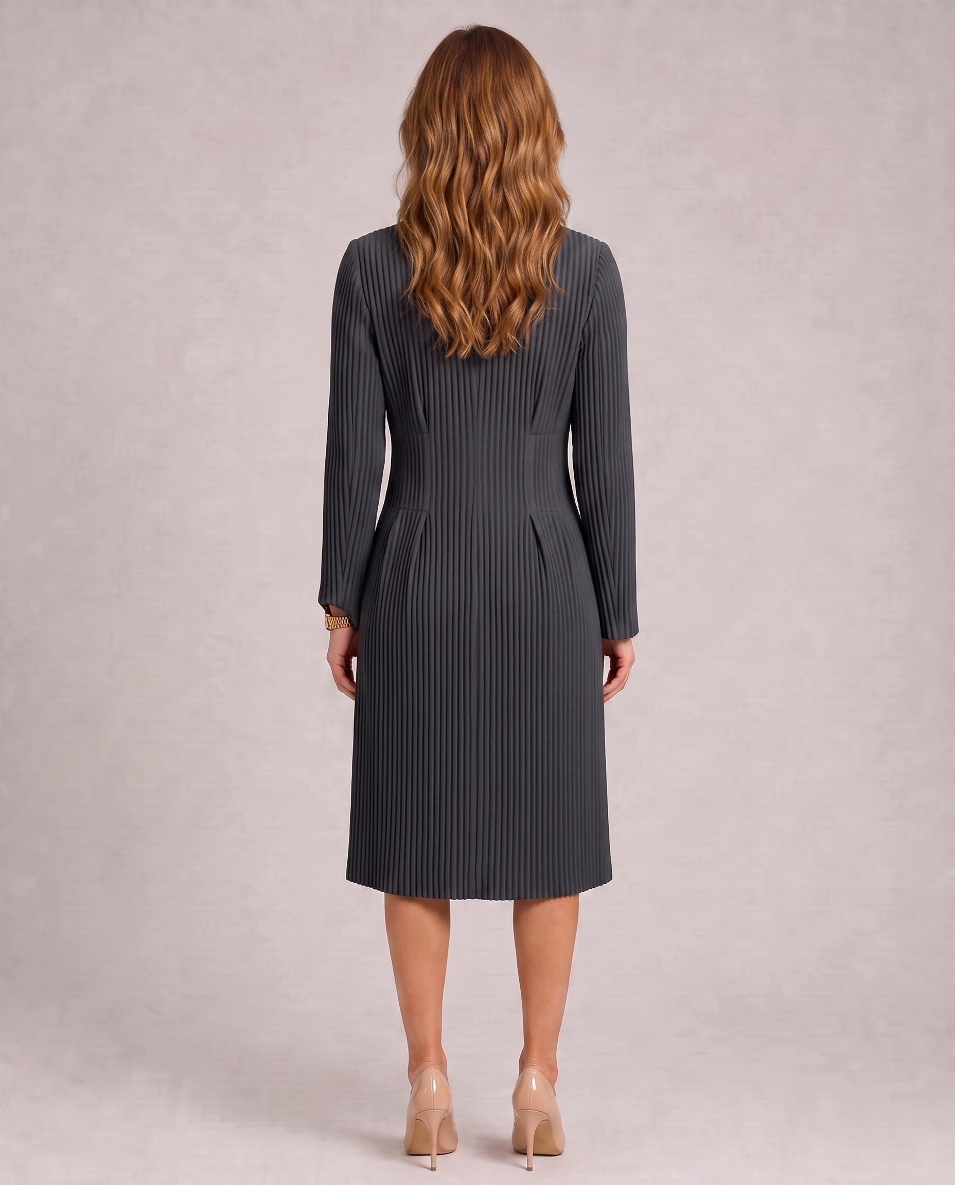 Manteau plissé cintré à boutons Célestine4