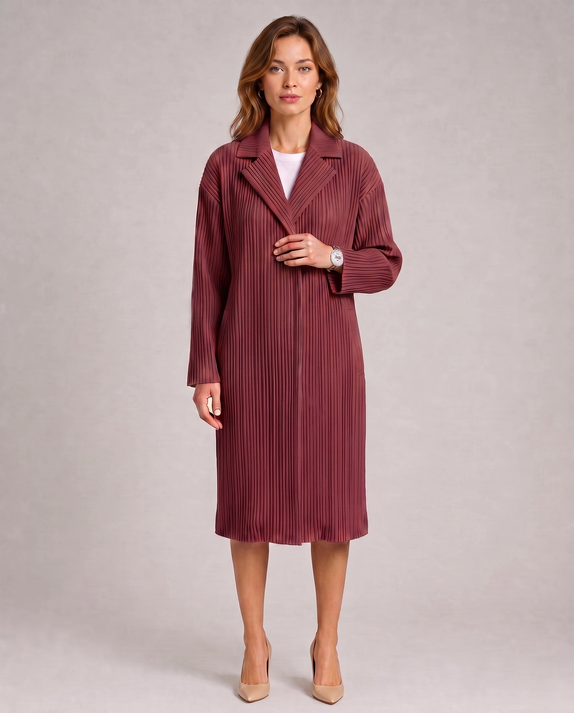 Manteau plissé à col tailleur Juliette1