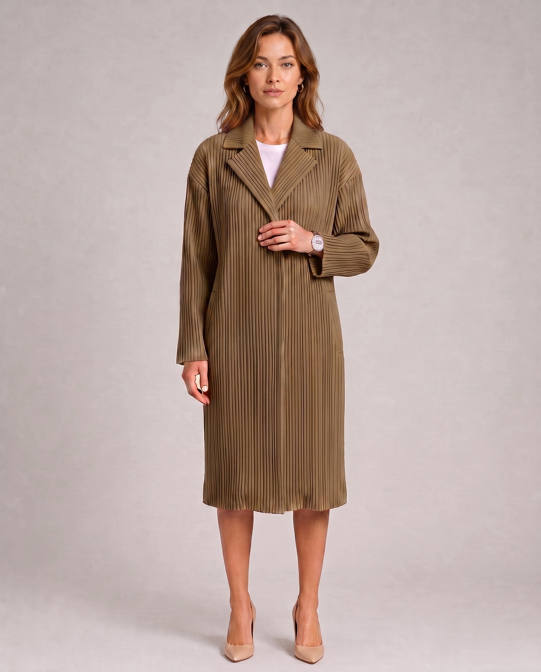 Manteau plissé à col tailleur Juliette2