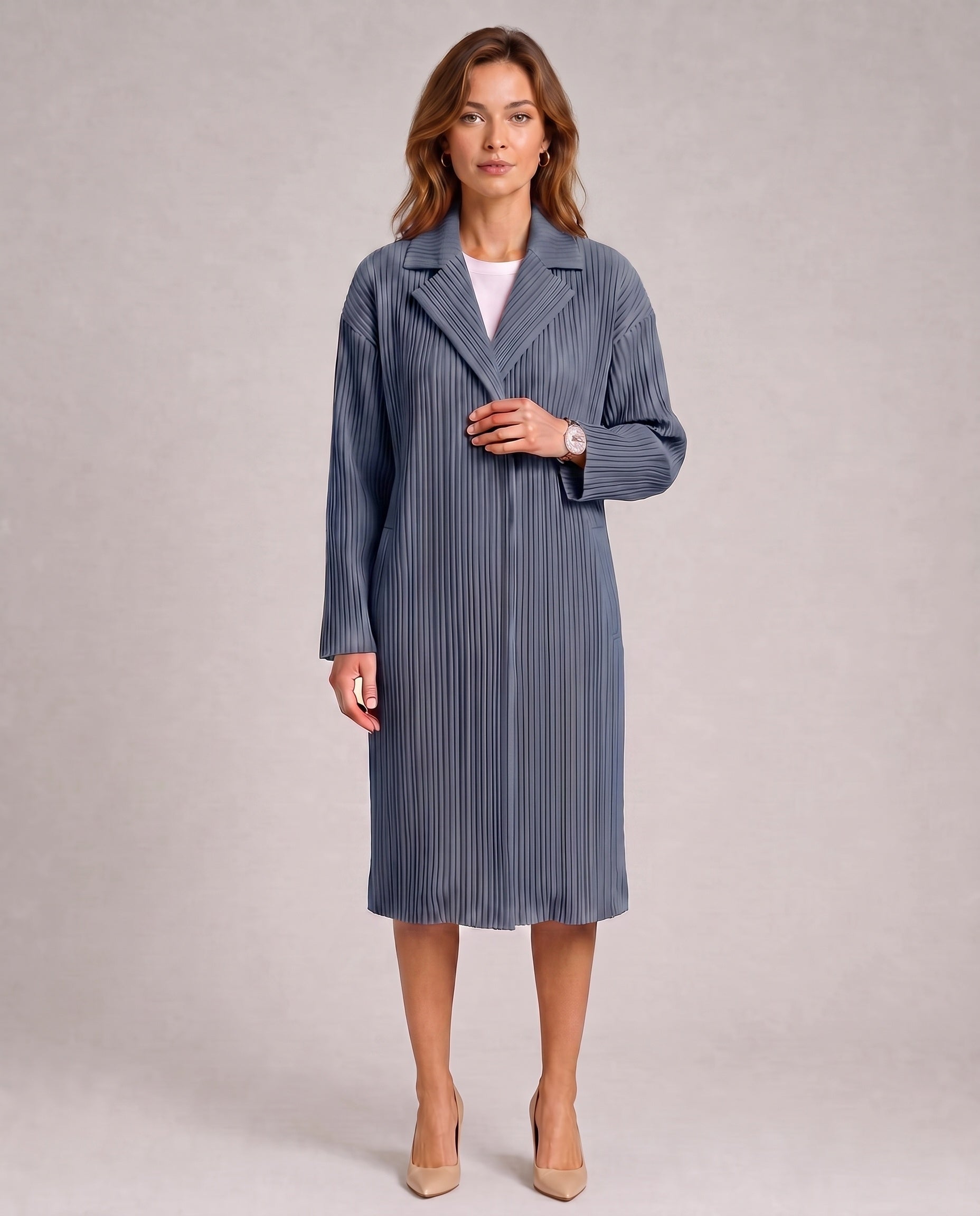 Manteau plissé à col tailleur Juliette3
