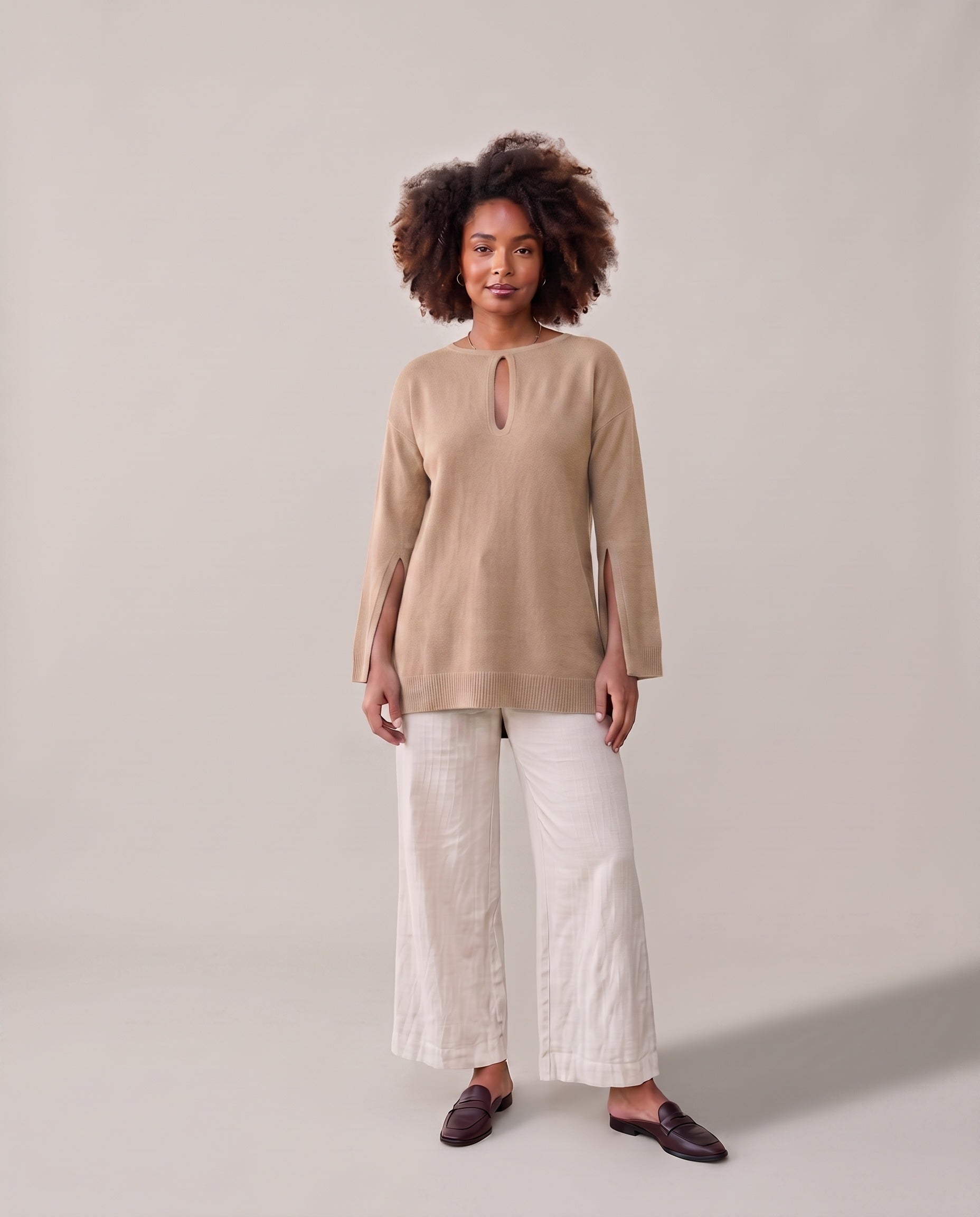 Pull long à fentes et encolure goutte Camille5