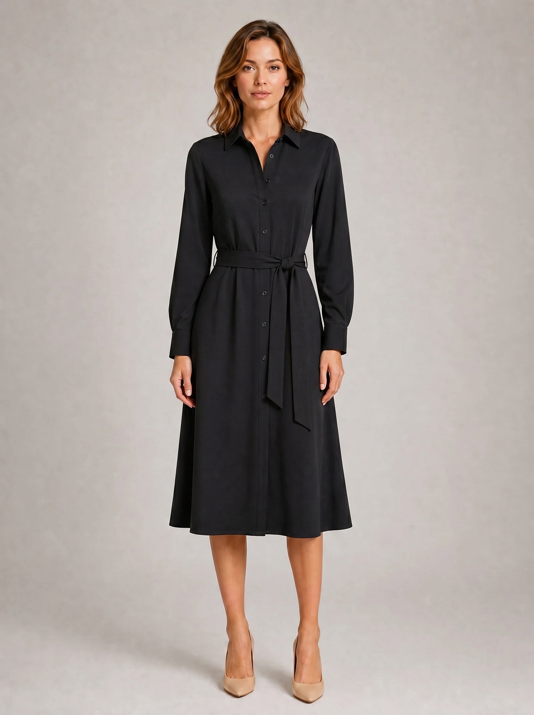 Robe chemise ceinturée Camille1