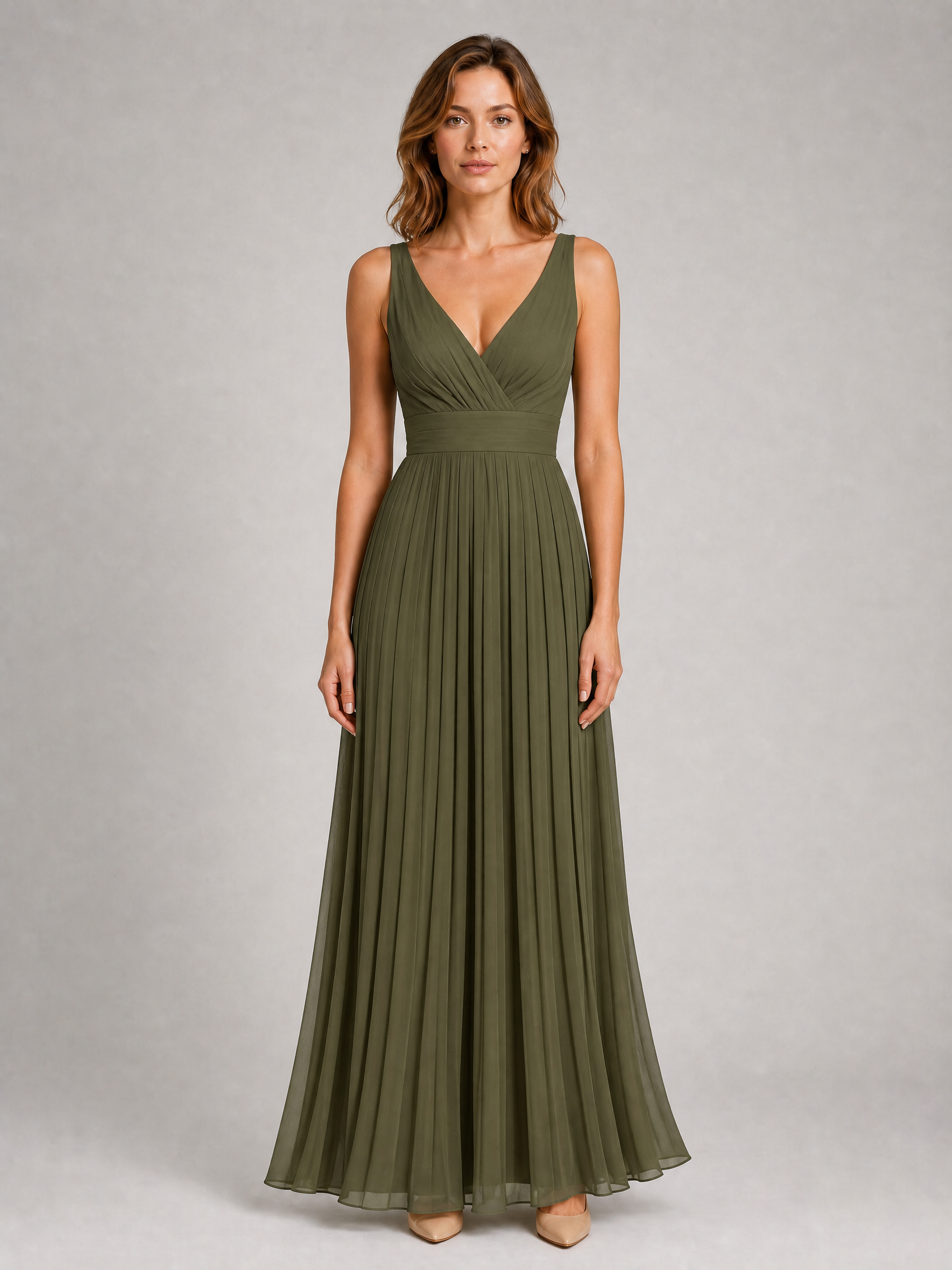 Robe longue plissée Margaux1