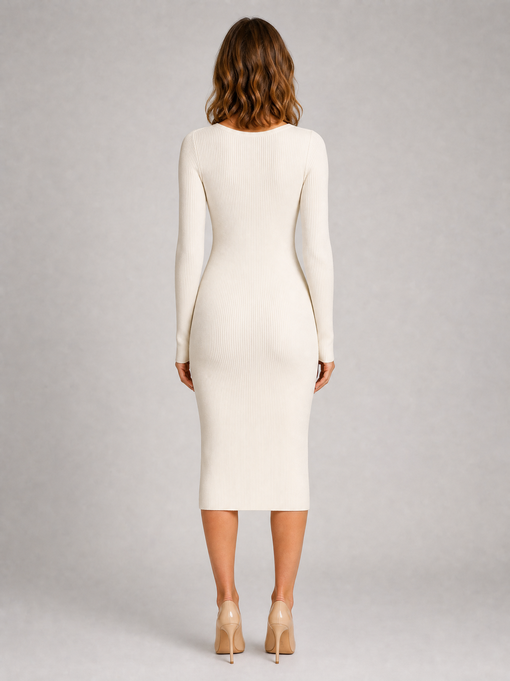 Robe pull midi côtelée Amélie3